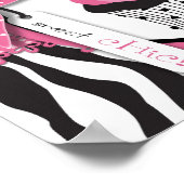 Zebra Print und Cupcake Birthday Banner Poster (Ecke)