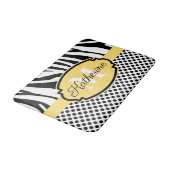 Zebra Print- und Dots-Muster Badematte (Schrägansicht)