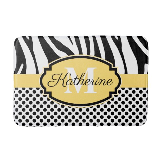 Zebra Print- und Dots-Muster Badematte (Vorderseite)