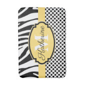 Zebra Print- und Dots-Muster Badematte (Vorderseite Vertikal)