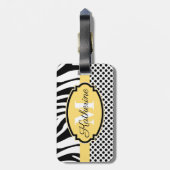 Zebra Print- und Dots-Muster Gepäckanhänger (Rückseite vertikal)