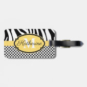 Zebra Print- und Dots-Muster Gepäckanhänger (Rückseite horizontal)