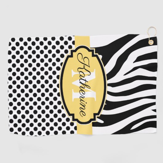 Zebra Print- und Dots-Muster Golfhandtuch (Horizontal)