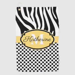 Zebra Print- und Dots-Muster Golfhandtuch