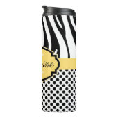 Zebra Print- und Dots-Muster Thermosbecher (Nach rechts gedreht)