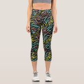 Zebra Print und Grau Capri Leggings (Vorderseite)