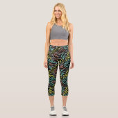 Zebra Print und Grau Capri Leggings (Vorderseite)