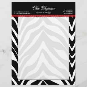 Zebra Print und Red Lace Briefkopf