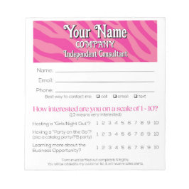 Zebra Print Vendor Leads Drawing Win Slip Notizblock