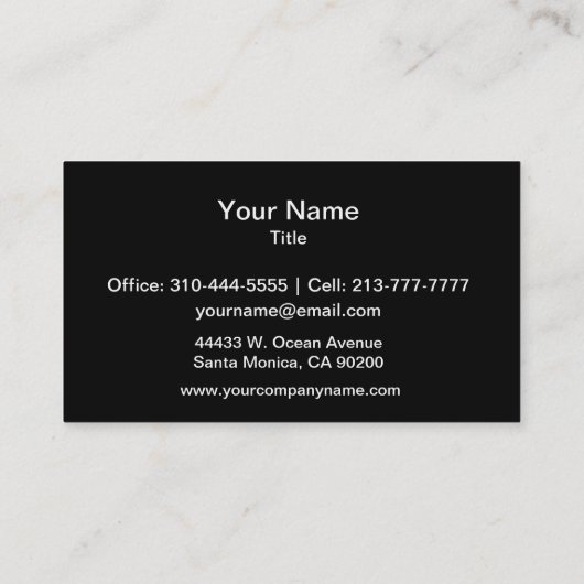 Zebra Print Visitenkarte (Rückseite)