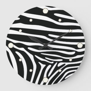 Zebra Print Wall Clock Große Wanduhr