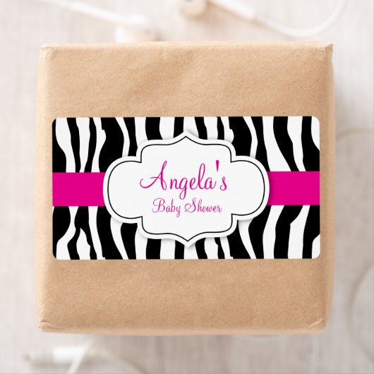 Zebra Print Water Bottle Labels (Insitu)