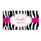 Zebra Print Water Bottle Labels (Vorne)