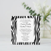 Zebra Print Wedding Einladung (Stehend Vorderseite)