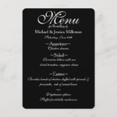Zebra Print Wedding Menu für Schwarz und Gold Glit Menükarte (Vorderseite)