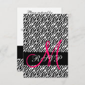Zebra Print Wedding RSVP für Square Invites (Vorne/Hinten)