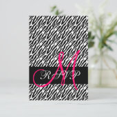 Zebra Print Wedding RSVP für Square Invites Karte (Stehend Vorderseite)
