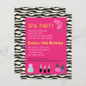 Zebra Print, Wellness-Center Party, für Mädchen Einladung (Vorne/Hinten)