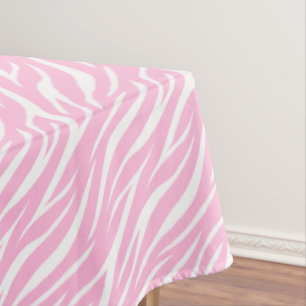 Zebra Print White Light Pink Trendy Niedliche Must Tischdecke