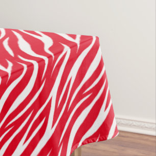 Zebra Print White Red Niedlich Modern Xmas Muster Tischdecke
