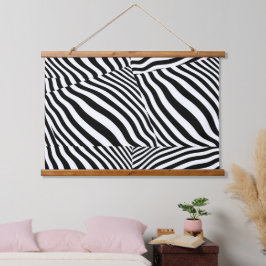 Zebra Print Wood Topped Wandteppich Mit Holzrahmen