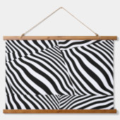 Zebra Print Wood Topped Wandteppich Mit Holzrahmen (Vorne)