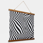 Zebra Print Wood Topped Wandteppich Mit Holzrahmen (Gewinkelt)