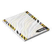 Zebra Print Yellow Mix Personalisiert Notepad Notizblock (angewinkelt)