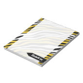 Zebra Print Yellow Mix Personalisiert Notepad Notizblock (Rotiert)