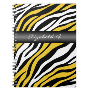Zebra Print Yellow Mix Personalisiertes Notebook Notizblock