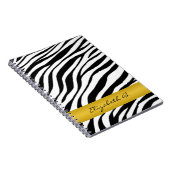 Zebra Print Yellow Strip Personalisiertes Notebook Notizblock (Rechte Seite)