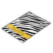 Zebra Print Yellow Strip Personalisiertes Notebook Notizblock (Linke Seite)