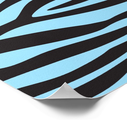 Zebra Print, Zebra Stripes, Blue Zebra, Dschungel Poster (Ecke)