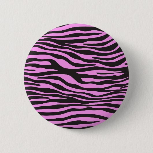 Zebra Print, Zebra Stripes, Rosa Zebra, Dschungel Button (Vorderseite)