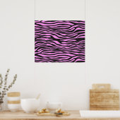 Zebra Print, Zebra Stripes, Rosa Zebra, Dschungel Poster (Küche)