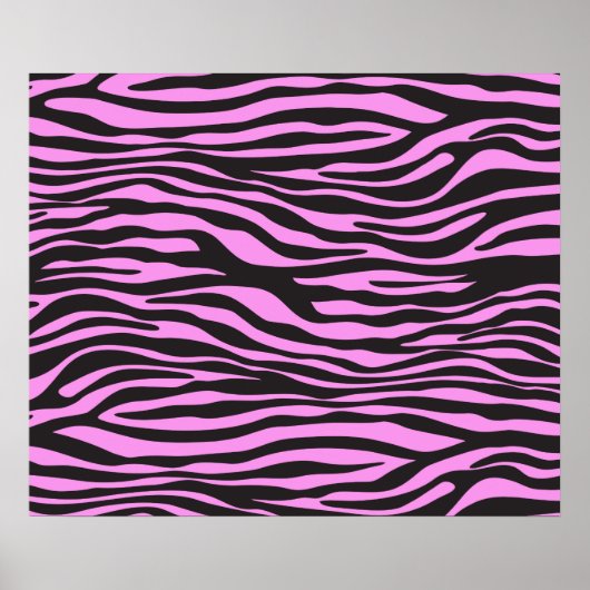Zebra Print, Zebra Stripes, Rosa Zebra, Dschungel Poster (Vorne)
