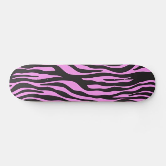 Zebra Print, Zebra Stripes, Rosa Zebra, Dschungel Skateboard (Horizontal)