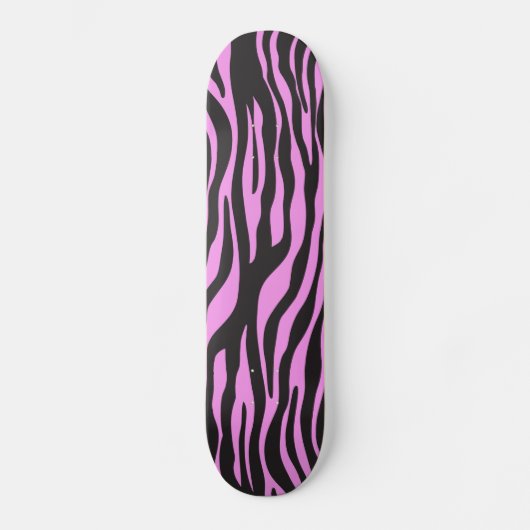 Zebra Print, Zebra Stripes, Rosa Zebra, Dschungel Skateboard (Vorderseite)