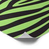 Zebra Print, Zebrastreifen, grüner Zebra Poster (Ecke)