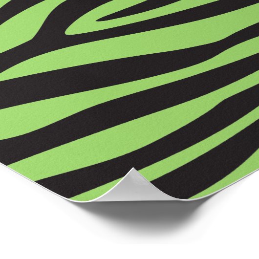 Zebra Print, Zebrastreifen, grüner Zebra Poster (Ecke)
