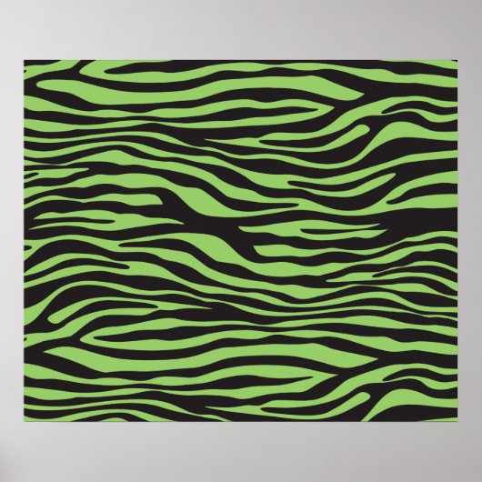 Zebra Print, Zebrastreifen, grüner Zebra Poster (Vorne)