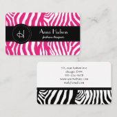 Zebra Print, Zebrastreifen, rosa Zebra Visitenkarte (Vorne/Hinten)