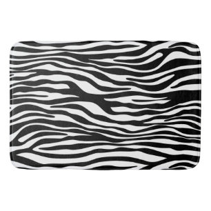 Zebra Print, Zebrastreifen, schwarz und weiß Badematte