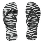 Zebra Print, Zebrastreifen, schwarz und weiß Badesandalen (Fußbett)