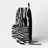 Zebra Print, Zebrastreifen, schwarz und weiß Bedruckter Rucksack (Rechts)