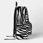 Zebra Print, Zebrastreifen, schwarz und weiß Bedruckter Rucksack (Links)