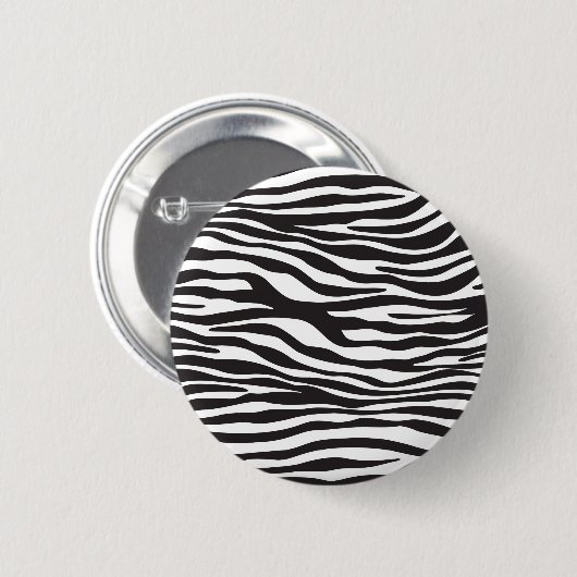 Zebra Print, Zebrastreifen, schwarz und weiß Button (Vorne & Hinten)