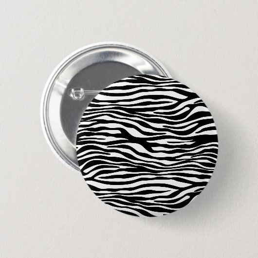 Zebra Print, Zebrastreifen, schwarz und weiß Button (Vorne & Hinten)