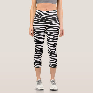 Zebra Print, Zebrastreifen, schwarz und weiß Capri Leggings