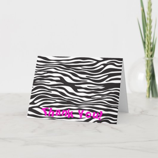 Zebra Print, Zebrastreifen, schwarz und weiß Dankeskarte (Vorderseite)